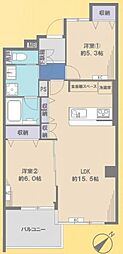 クレール川口 2LDKの間取図画像
