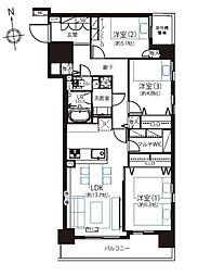 モア・クレスト荒川公園ソレーユ館 3LDKの間取図画像