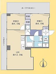 秀和大山レジデンス 2LDKの間取図画像