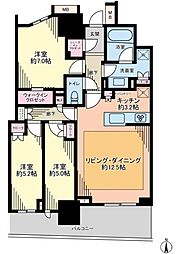 幕張ベイパークライズゲートタワー 3LDKの間取図画像