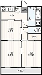ハイツミユキプレイス新里A 1階3Kの間取り
