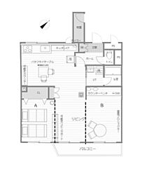 山の手ガーデンハイツA棟 2LDKの間取図画像