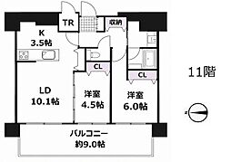レーベン学園前AirResidence 2LDKの間取図画像