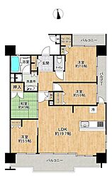 レクシア健軍プレミデンス 4LDKの間取り