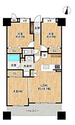 フェスティオ帯山イーストコート 3LDKの間取図画像