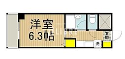 JR中央線 武蔵小金井駅 徒歩9分の賃貸マンション 8階1Kの間取り