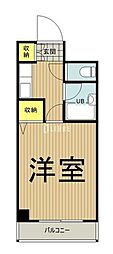 JR中央線 武蔵小金井駅 徒歩7分の賃貸マンション 7階1Kの間取り