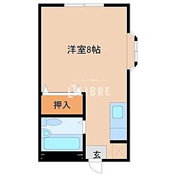 JR中央線 日野駅 徒歩16分の賃貸マンション 3階ワンルームの間取り