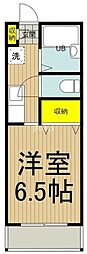 JR中央線 武蔵小金井駅 徒歩25分の賃貸アパート 1階1Kの間取り