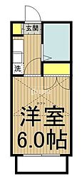 JR中央線 立川駅 徒歩11分の賃貸アパート 2階1Kの間取り
