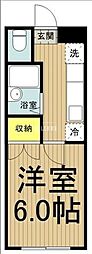 JR中央線 国立駅 徒歩4分の賃貸アパート 1階1Kの間取り