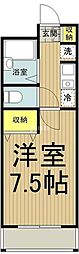 ドリームエイト 2階1Kの間取り