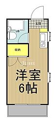 JR武蔵野線 北府中駅 徒歩20分の賃貸アパート 3階ワンルームの間取り