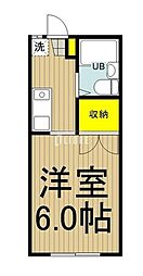 JR中央線 武蔵小金井駅 徒歩25分の賃貸アパート 1階1Kの間取り