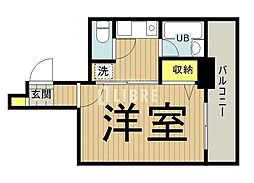 JR中央線 武蔵小金井駅 徒歩7分の賃貸マンション 5階1Kの間取り