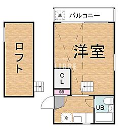 JR中央線 国立駅 徒歩11分の賃貸アパート 2階1Kの間取り