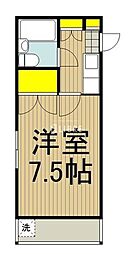 レオパード立川 2階1Kの間取り