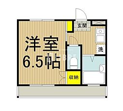 JR南武線 西国立駅 徒歩7分の賃貸マンション 2階1Kの間取り
