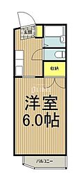 多摩都市モノレール 泉体育館駅 徒歩16分の賃貸アパート 2階1Kの間取り