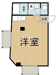 JR中央線 日野駅 徒歩10分の賃貸マンション 2階ワンルームの間取り
