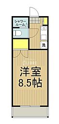 アーバンオアシスK&Y 2階1Kの間取り