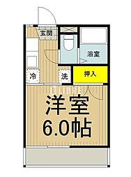 JR中央線 豊田駅 徒歩17分の賃貸アパート 2階1Kの間取り