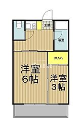 コーポむさしの 2Kの間取図画像