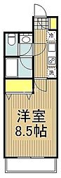 プレステージ立川 1Kの間取図画像