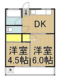 コーポ遠藤 2Kの間取図画像