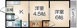 田畑マンションA棟 2Kの間取図画像