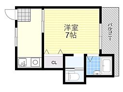 アンフィニィ・橋の内4 1Kの間取図画像
