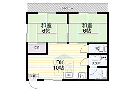 シャトーかわもと 2LDKの間取図画像