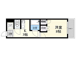 旭ビル 1Kの間取図画像