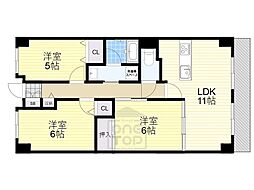 サワン東太田 6階3LDKの間取り
