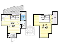 インペリアル21 4階1LDKの間取り