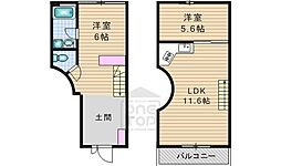 CuRVA 1階2LDKの間取り