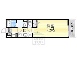 リブリ・千里丘東 2階1Kの間取り