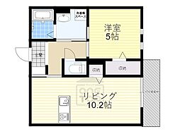 和光跡坂 1階1LDKの間取り