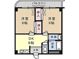あべにゅうURADOW 2DKの間取図画像