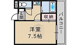 ホワイトアベニュー 1Kの間取図画像