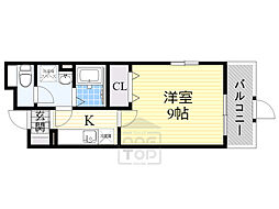 カメリアY 1Kの間取図画像
