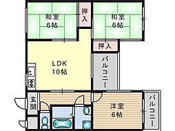 カーサ・フローラ玉木 3LDKの間取図画像
