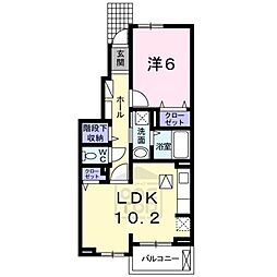ヴィラカレントEast 1LDKの間取図画像