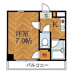 グランド・ソレイユ 1Kの間取図画像