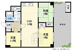 高槻センチュリーマンション 3LDKの間取図画像