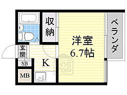 ホーミーレジデンス 1Kの間取図画像