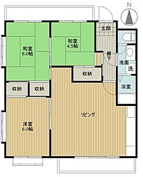 第2石田マンション 3LDKの間取図画像