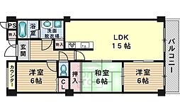 ラ・ミュール北春日丘 3LDKの間取図画像