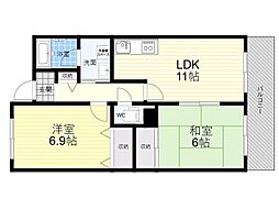 ラルクアンシェル 2LDKの間取図画像