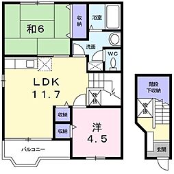 カサアビーテ 2LDKの間取図画像